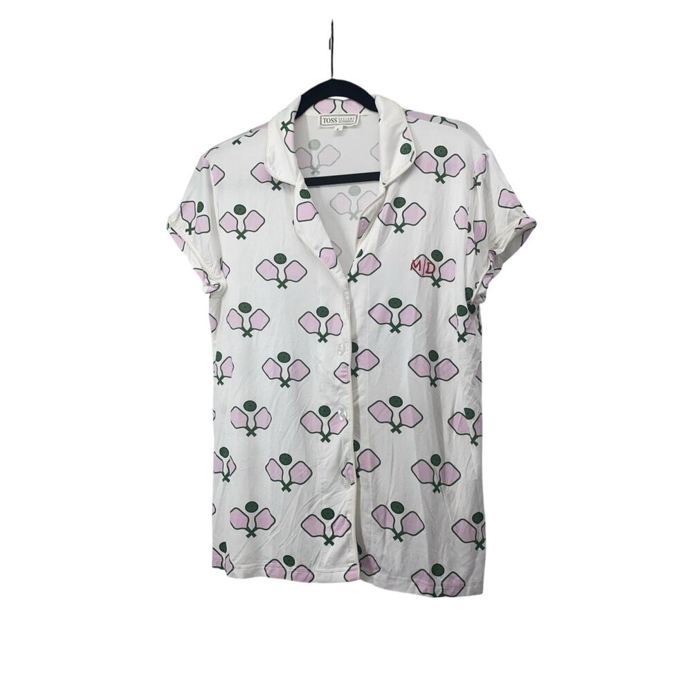 TOSS Designs Pajama Top Short Sleeve Small Pickleball MD
